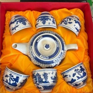 Blue and White Porcelain Tea Set